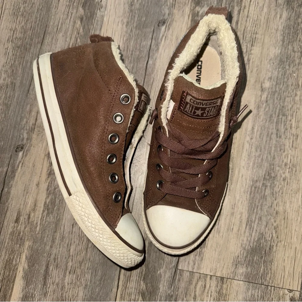Converse Brown Leather Sneakers